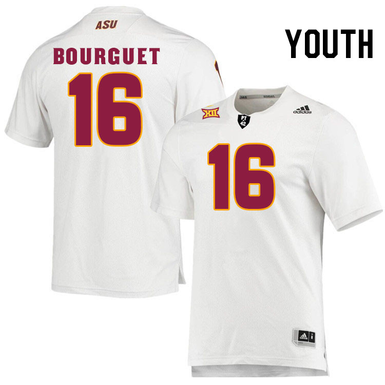 Youth #16 Trenton Bourguet Arizona State Sun Devils College Football Jerseys Stitched-White